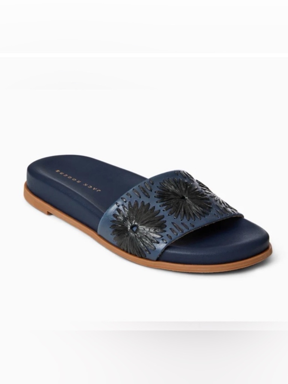 Jack Rogers Somerset Slides Size 8 Sandals Midnight Navy Blue and Black